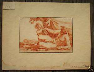 Peter Paul Rubens signed Old Master drawing Silenus  