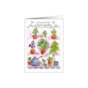  Basil Herbal Pesto Kitchen Garden Note Card Card Health 