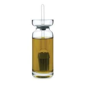  Glass Olive Oil Jar Bottle with Silicone Basting Brush 