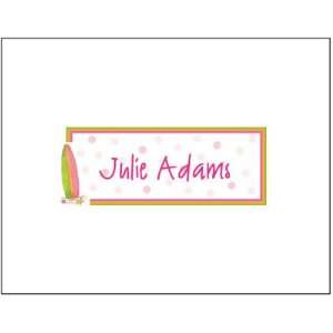 Queen Bee Personalized Folded Note Cards   Pink Surfboard