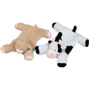   Barnyard Flattie Cow or Sheep Plush Dog Toy, 12.5 L 