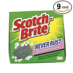  Pk/8 x 9 Scotch Brite Never Rust Delicate Duty Soap Pads 