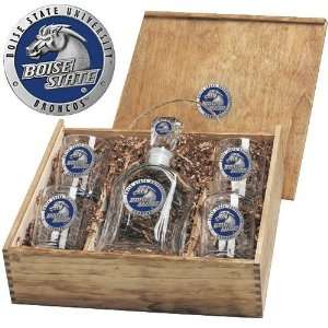 Boise State BSU Broncos Capitol Decanter Boxed Set