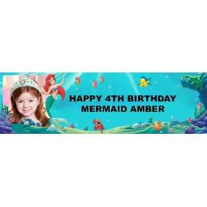 Disney The Little Mermaid Personalized Photo Banner Standard 18 x 61