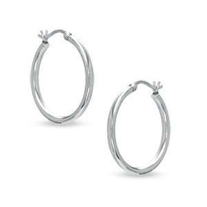   Polished Hoop Earrings Sterling Silver 25mm SS HOOP EARRINGS Jewelry