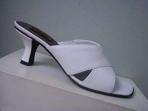 JOHN ROMAINE Womens White Shoes Pumps Open Toe Dress Sandals 9.5W 9 