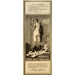  1917 Ad Imperial Drop Seat Athletic Union Suit Under 