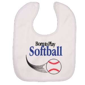  Born To Play Softball Snap Baby Bib