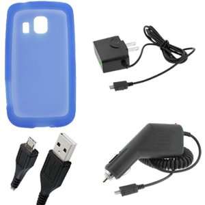  GTMax Blue Silicone Skin Cover Case+Car Charger+AC Travel 