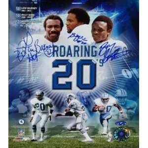  Barry Sanders, Billy Sims, and Lem Barney Triple Signed 