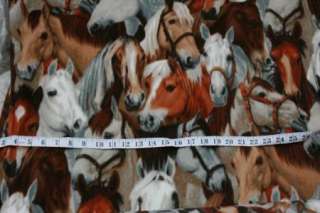 horses and more horses Polar Fleece fabric material  