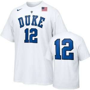  Duke Blue Devils Nike White #12 Basketball Jersey T Shirt 