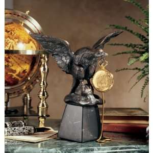  French Antique Replica Eagle Sculpture Time Piece/Treasure 