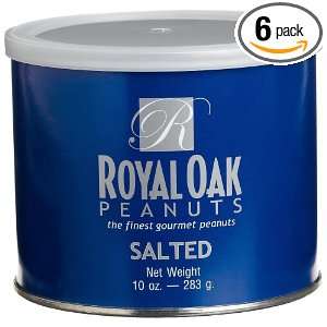 Royal Oak Gourmet Virginia Salted Peanuts, 10 Ounce Tins (Pack of 6 