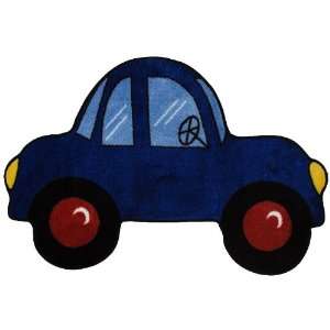  Roule Fun Time Shape Collection Blue Car 31X47 Inch Kids 