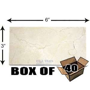 Box of solid 3 x 6 tile in crema marfil honed