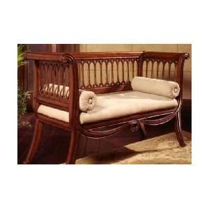  English Settee Bench in Hand Carved Cherry Finish