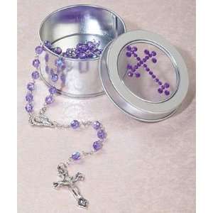 Birthstone Rosaries in Jeweled Tin Case (February 