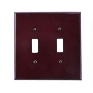   Tradional Wood Double Toggle Wallplate, Rosewood