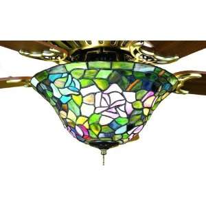  Rosebush Tiffany Stained Glass Ceiling Fan Light Kit 12 