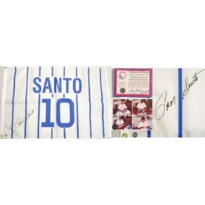 Ron Santo Signed 24x36 Retired Number Replica Flag