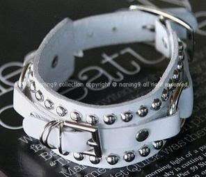 Casual Korea Punk Style Rivet White Leather Bracelet br266  