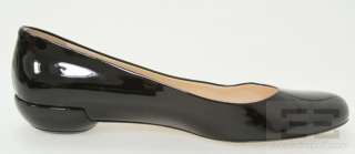 Katia Lombardo Black Patent Leather Rounded Ballet Flats Size 40 