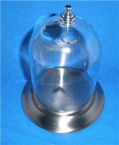 Domed Pocket Watch Display Stand silver pewter Glass Dome  