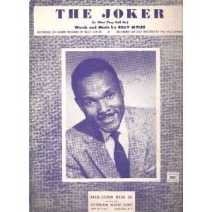  Sheet Music The joker Billy Myles 145 