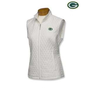  Green Bay Packers Beige Womens Quilted Vest Sports 