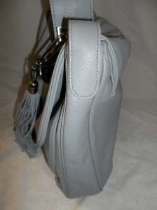 Tylie Malibu USA Leather Flap Jetset Devlin Hobo Satchel Handbag Grey 