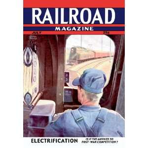  Railroad Magazine Electrification, 1944 24X36 Canvas 