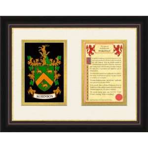  Robinson Ancestry Coat of Arms Frame Cherry with Gold 