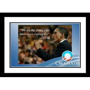 Barack Obama 20x26 Framed and Double Matted We are the change Poster 