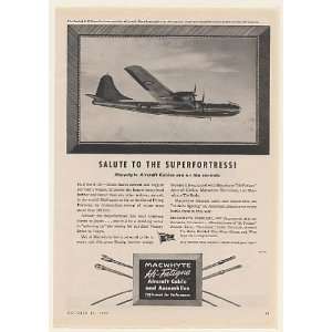  1944 Boeing B 29 Superfortress Macwhyte Cable Print Ad 