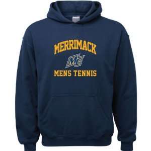 Merrimack Warriors Navy Youth Mens Tennis Arch Hooded Sweatshirt 