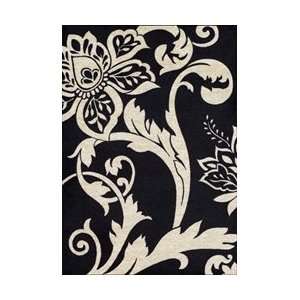  Black and White Floral Rug