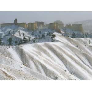  Rock Formations at Bryce Canyon with a Light Dusting of 