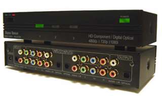 Premium 3 Port HD Component Video Digital Optical Audio Switcher With 