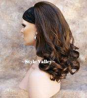 Brown Mix 3/4 Fall Half Wig Long Curly Hair Piece  