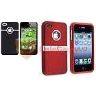 Red+Black Chrome Stand Skin Case Cover Accessory For Sprint Apple 