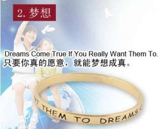 Hot Sale New Coming Different Fable Letters Gold Plated Bangle 