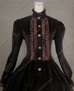 Civil War Victorian Panne Velvet Ball Gown Dress Prom Punk 182 S 