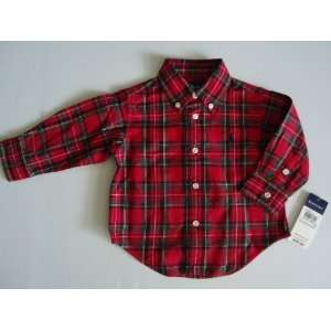  Ralph Lauren Polo Pony Long Sleeve Red Plaid Shirt, Size 9 