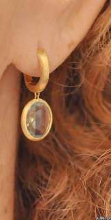 New $1280 MARCO BICEGO Jaipur 18K Gold Blue Topaz Hoop Drop Earrings 