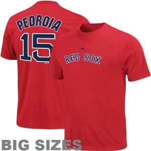 Boston Red Sox Dustin Pedroia Majestic Big Red Jersey T Shirt  