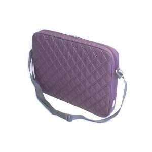 F8N295 091 16 Inch Plum Quilted Laptop Notebook Carrying Case Satchel 