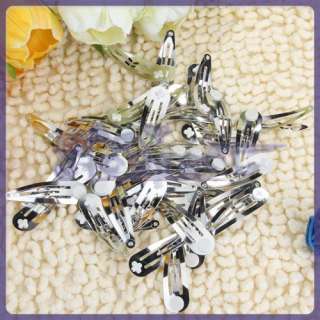 WHOLESALE 50 New Girl Hair Snap Clips Barettes Pins with PADS 50MM 