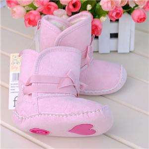   Strap Bow with Faux Fur Baby Girls Boots 6 24 mths US sz 3,4,5  