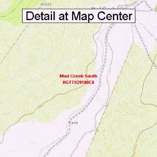 USGS Topographic Quadrangle Map   Mud Creek South, Texas (Folded 